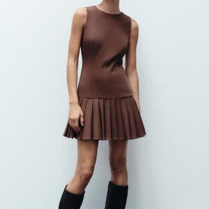 Zara Box Pleat Mini Dress